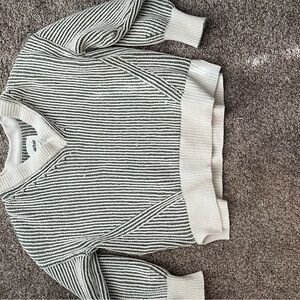 Striped Knit Sweater - Cream and Gray
